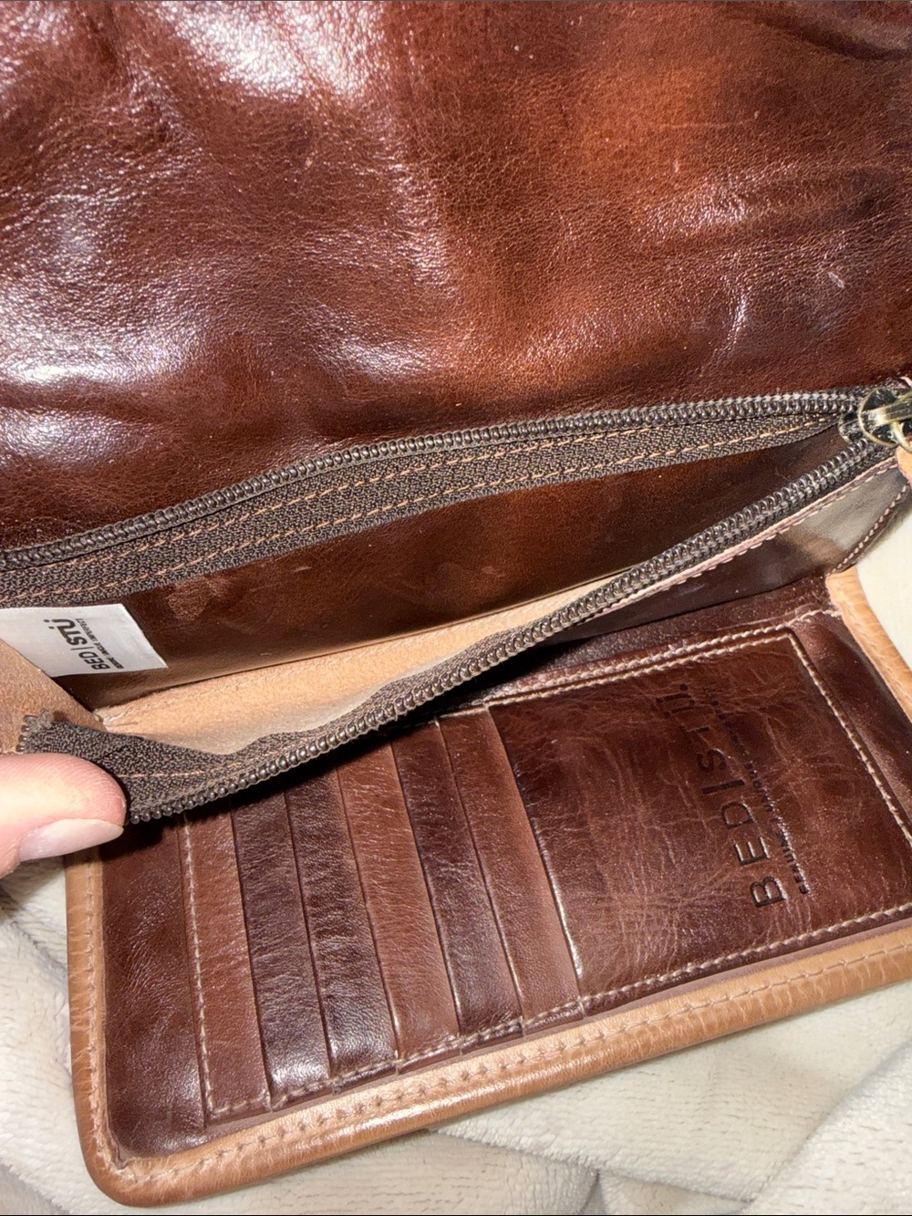 Bed Stu Canton Two-Tone Brown Leather Wallet - Picture 5 of 6